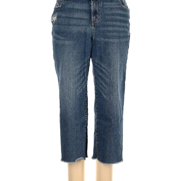 Maurices Distressed Women's Cropped Denim Jeans 18W - Picture 1 of 7